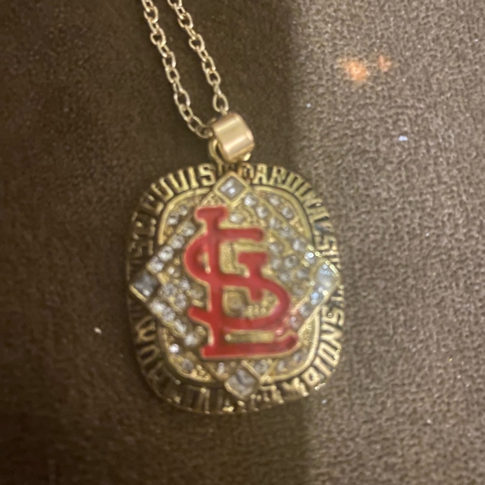 Gold and Red Pendant Necklace